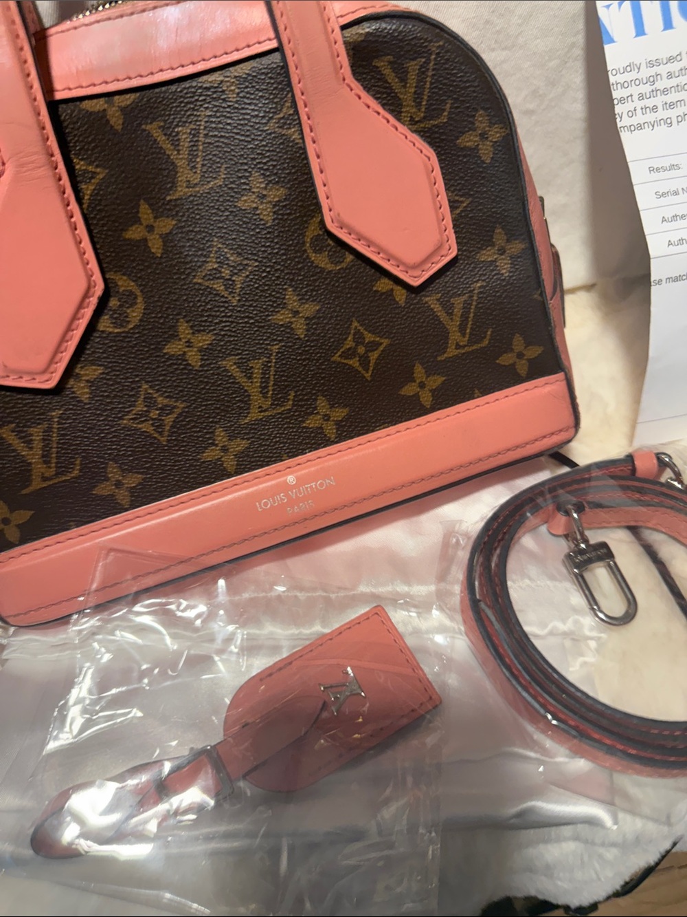 Louis Vuitton Monogram Satchel with Pink Trim - Picture 5 of 17